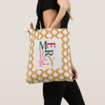Bolsa Tote Dama de Natal elegante e bauble<br><div class="desc">Vintage elegante bolsa de presente de Natal. Design de tipografia moderna.</div>