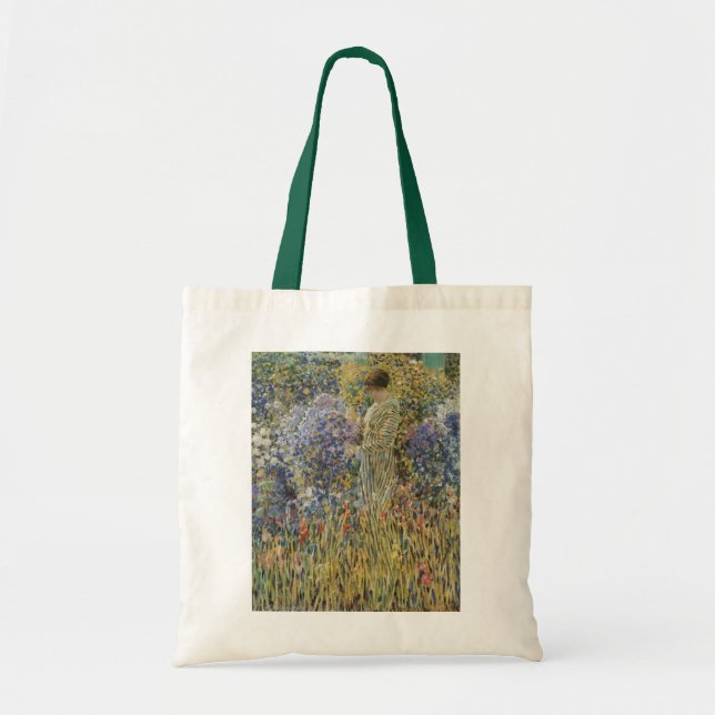 Bolsa Tote Dama em um Jardim de Frederick Frieseke, Arte Fino (Frente)