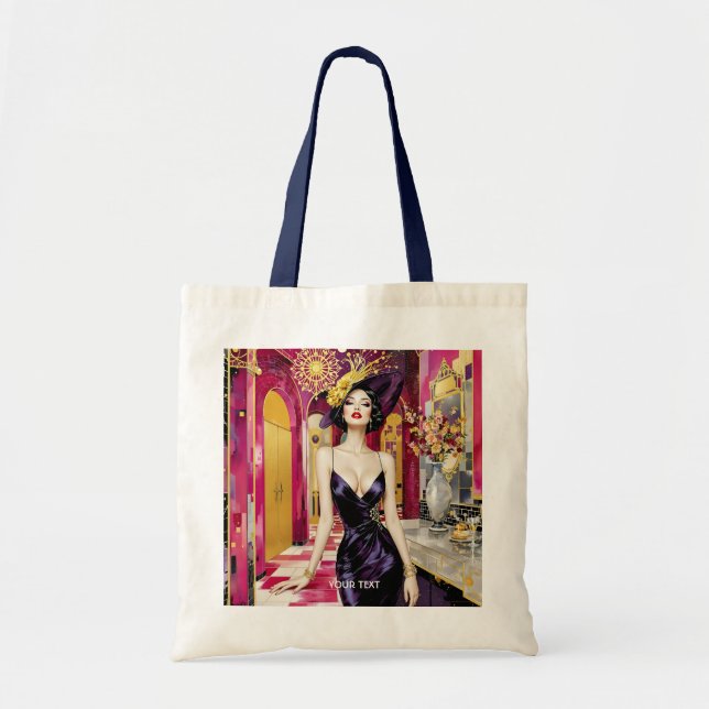 Bolsa Tote Dama Fantasia Fofa Art Déco (Frente)