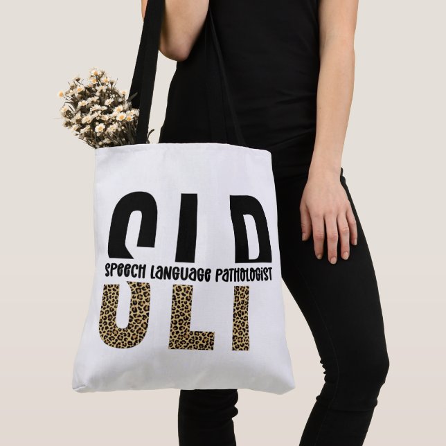 Bolsa Tote Dama patologista de língua impressão do SLP (Close Up)