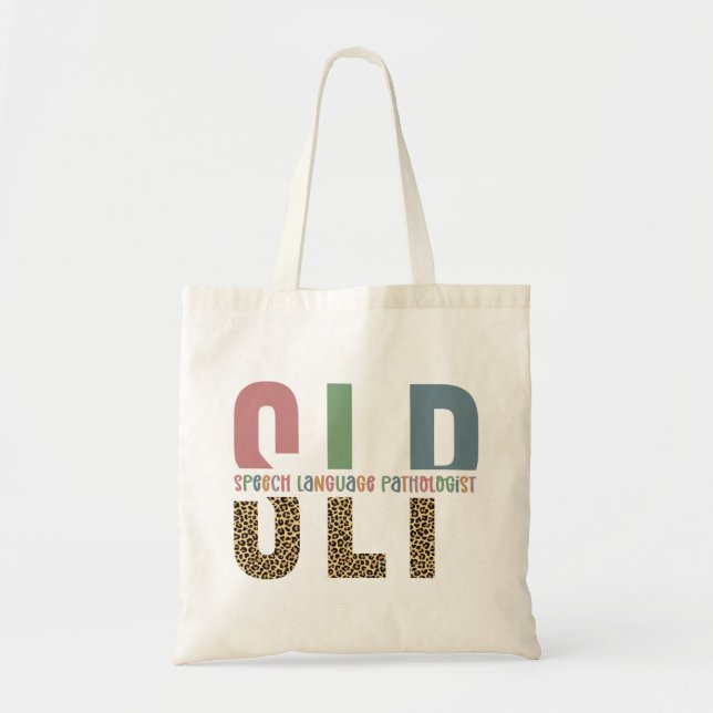 Bolsa Tote Dama patologista de língua impressão do SLP (Frente)