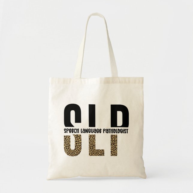 Bolsa Tote Dama patologista de língua impressão do SLP (Frente)