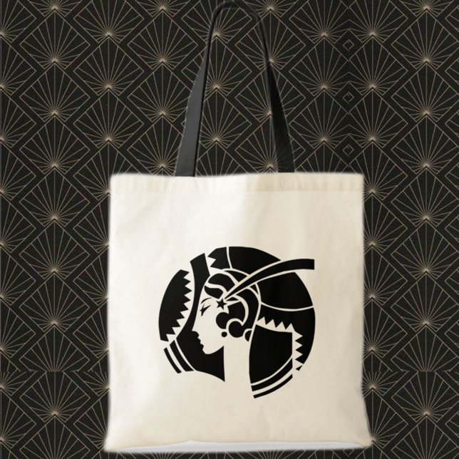 Bolsa Tote Dama Silhueta Art Déco | Geométrico Vintage (Criador carregado)