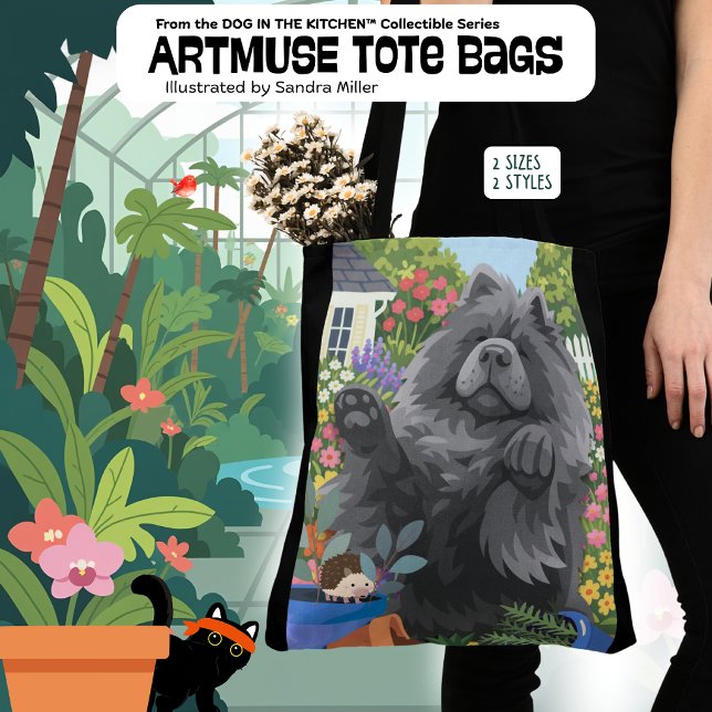Bolsa Tote DAMA SINISTRA o Chow Azul (Criador carregado)