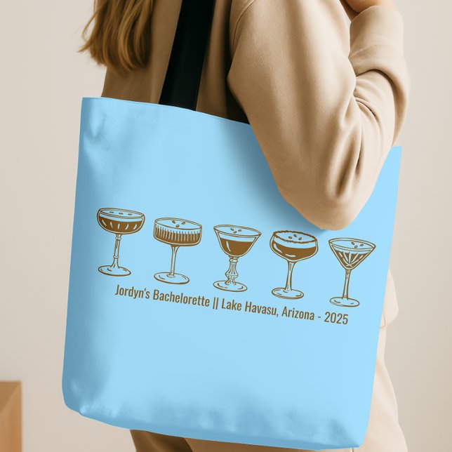 Bolsa Tote Damas de Azul Espresso Martini Despedida de Soltei (Criador carregado)