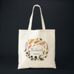 Bolsa Tote damas de honra de outono<br><div class="desc">A nossa coleção de "olhares de outono" apresenta uma bela folhagem de outono e floral em tons de terra impressionantes prontos para uma elegante celebração de casamento, material de escritório ou artigos de papelaria. Junto com fontes sans serif para personalizar e elegante fonte de script para sotaques personalizados. Verifique em...</div>