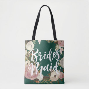 Bolsa Tote Damas de Honra Floral Pintado Festa de Casamento