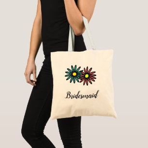 Bolsa Tote Damas de Honra Flores de Coral Turquesa