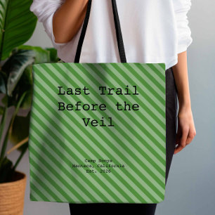 Bolsa Tote Damas de Honra Listradas de Verde Jardim Despedida