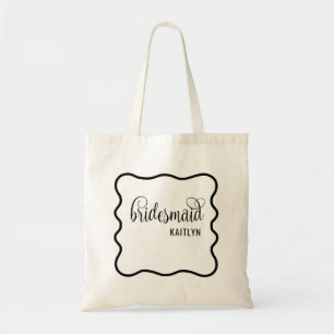 Bolsa Tote Damas de honra naturais e pretas com estilo retrô