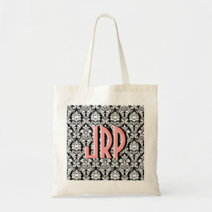 Bolsa Tote Damasco Preto e Branco