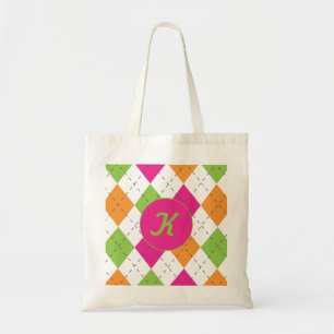 Bolsa Tote Damasco rosa pálido, verde & azul quente