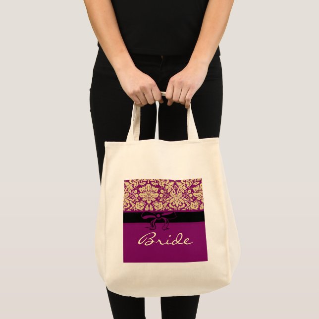 Bolsa Tote Damasco Roxo (Frente (produto))