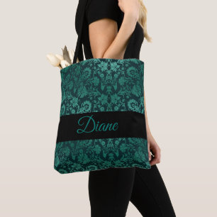 Bolsa Tote Damasco verde