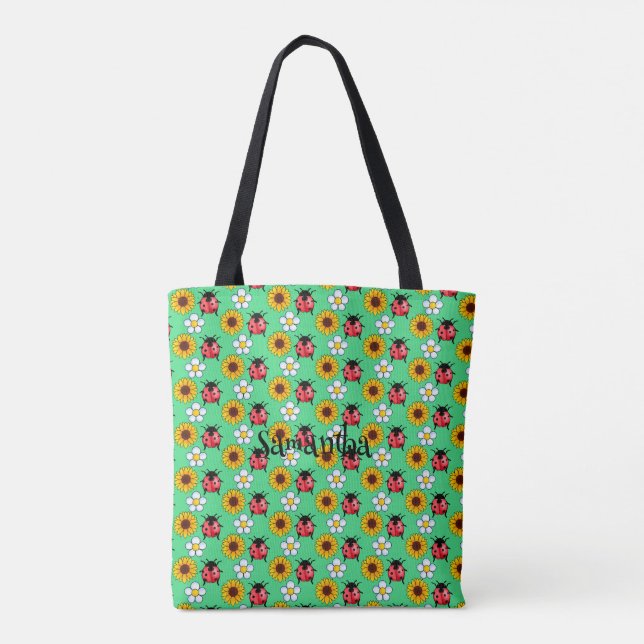 Bolsa Tote Damasco Vermelho E Preto Com Flores (Verso)
