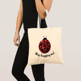 Bolsa Tote Damasco Vermelho Parar de Me Deixar Personalizar