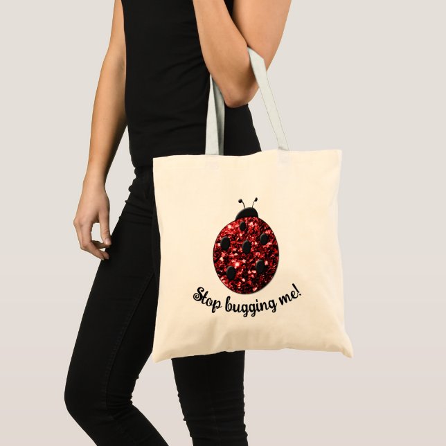 Bolsa Tote Damasco Vermelho Parar de Me Deixar Personalizar (Frente (produto))