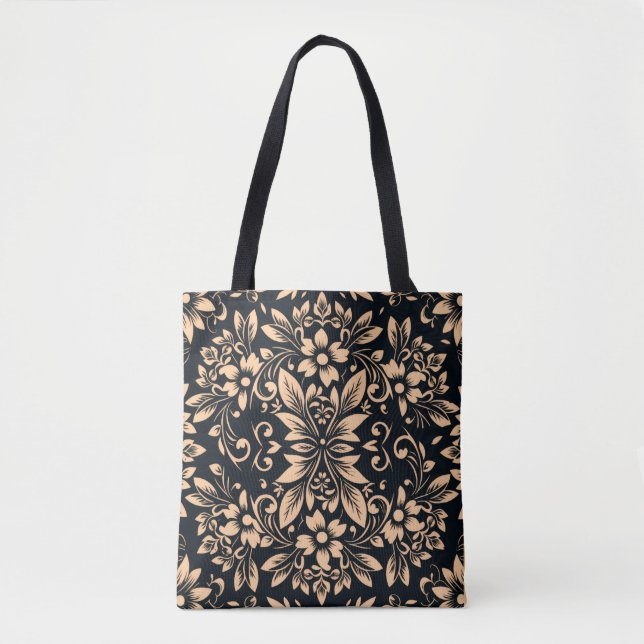 Bolsa Tote Damask Midnight Elegance (Frente)
