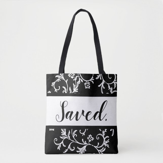 Bolsa Tote Damask Saved Christian (Frente)