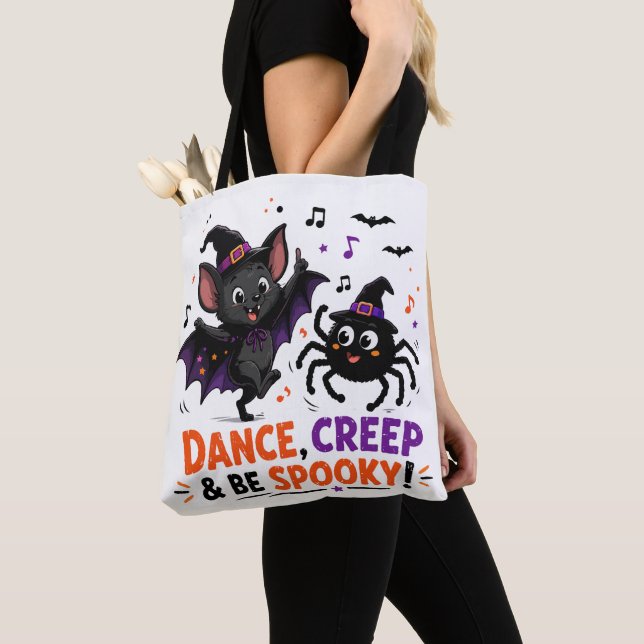Bolsa Tote Dança Assustadora de Morcego e Aranha Fofa (Close Up)