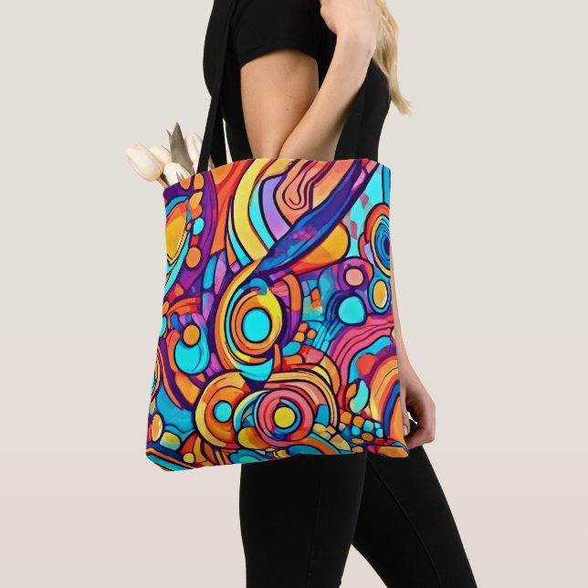 Bolsa Tote Dança Colorida Caótica e Alegre (Close Up)