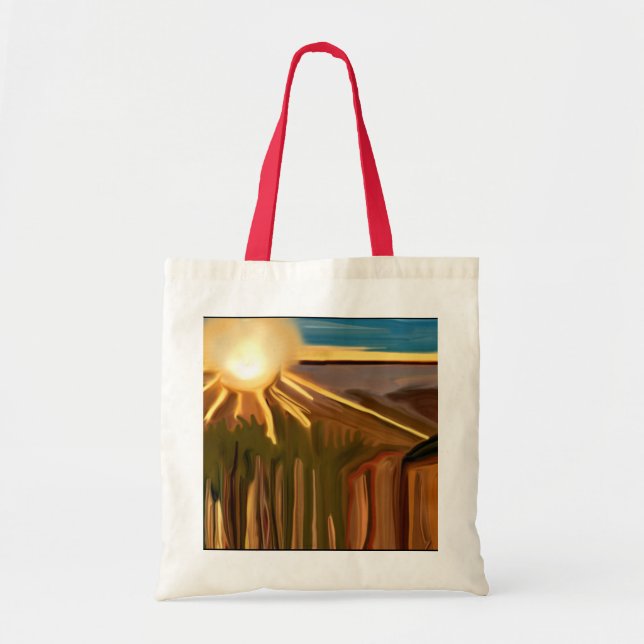 Bolsa Tote Dança da Arte Abstrato dos Cactos (Frente)