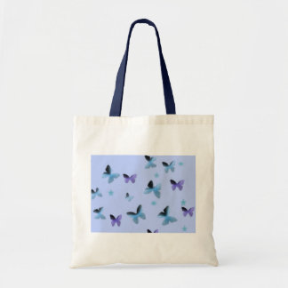 Bolsa Tote Dança das borboletas no verde azul