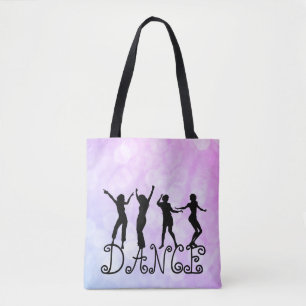Bolsa Tote Dança de Bokeh dos dançarinos da silhueta