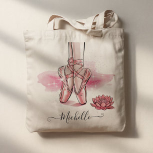 Bolsa Tote Dança de Calçados Ballerina do Balé de Nome Person
