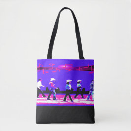 Bolsa Tote Dança de linha Western Group azul preto 2