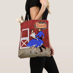 Bolsa Tote Dança do celeiro do casal da dança quadrada