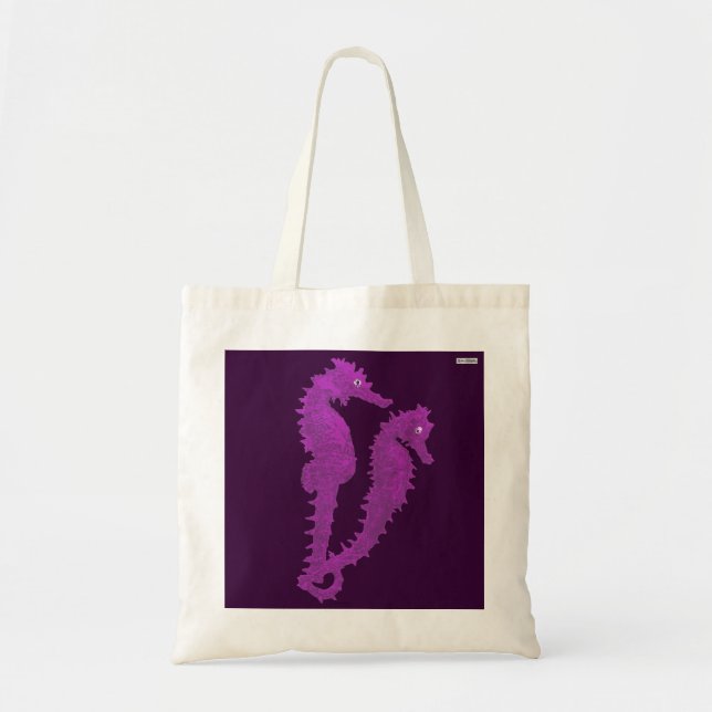Bolsa Tote Dança Dos Cavalos-marinhos (Roxo) (Frente)