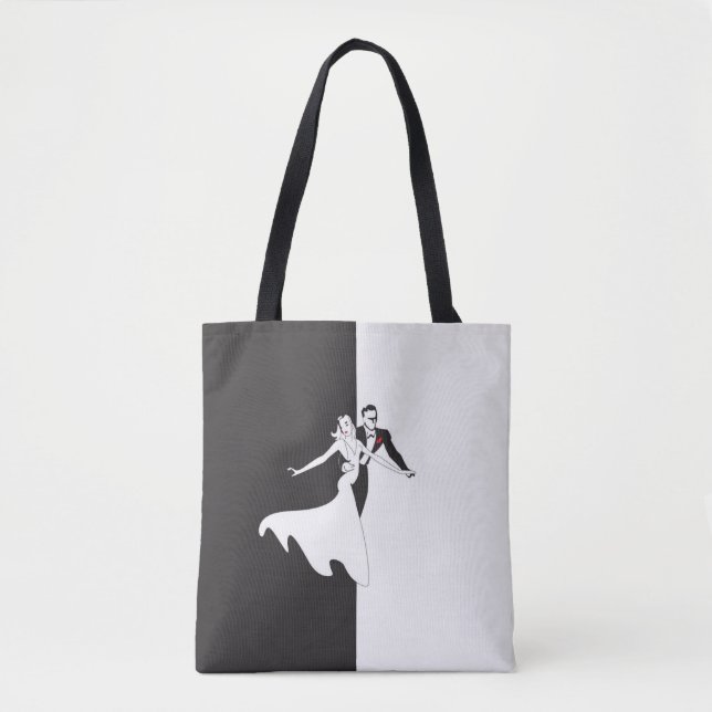 Bolsa Tote Dança em preto e branco (Frente)