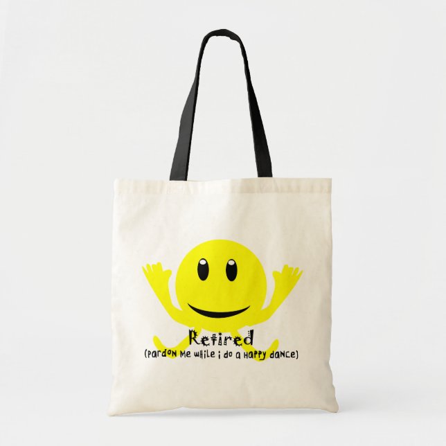 Bolsa Tote DANÇA FELIZ AMARELA "aposentada" (Frente)