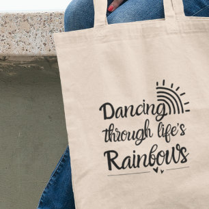 Bolsa Tote Dançando através dos arco-íris da vida Presente In