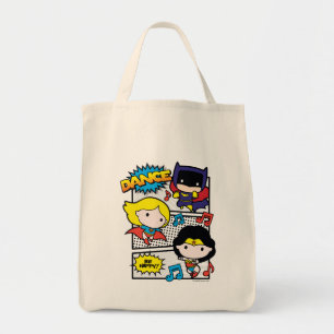 Bolsa Tote Dançando Heróis Chibi