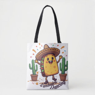 Bolsa Tote Dançando Sandwich Fiesta