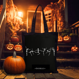 Bolsa Tote Dançando Skeleton Ballerina Dancer Halloween