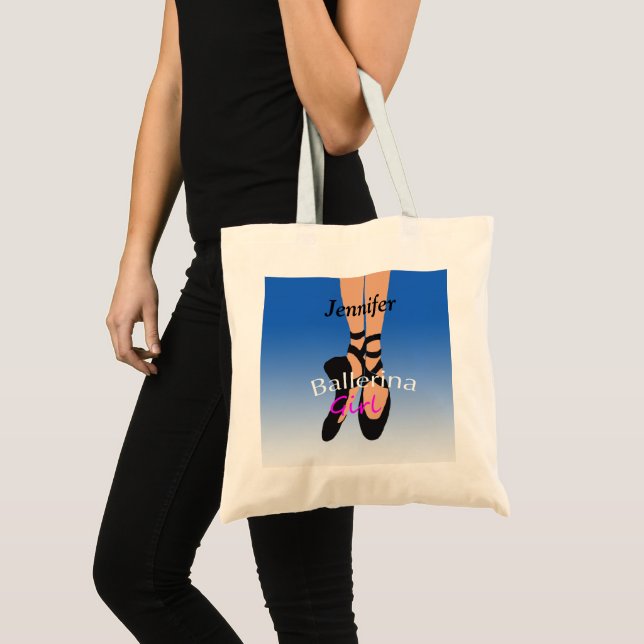 Bolsa Tote Dançarino da bailarina com nome (Frente (produto))