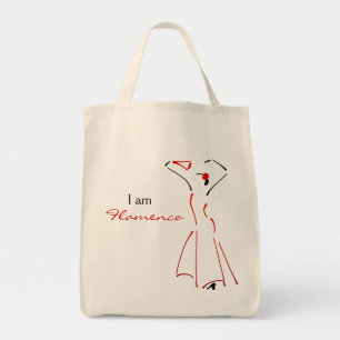 Bolsa Tote Dançarino do Flamenco com slogan customizável