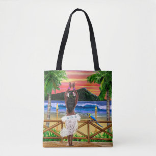 Bolsa Tote Dançarino havaiano de Hula do por do sol