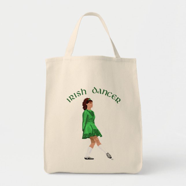 Bolsa Tote Dançarino Irlandês de Calçado Suave em Verde (Frente)