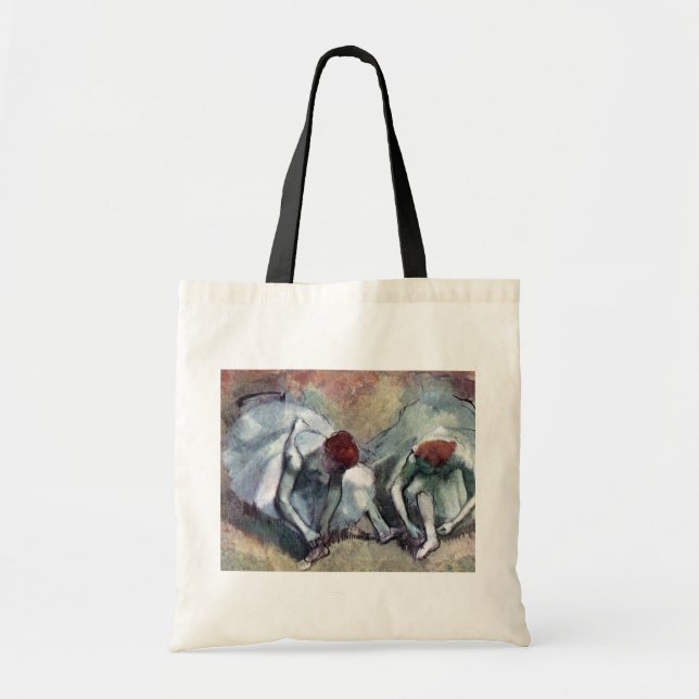 Bolsa Tote Dançarinos Amarrando Seus Calçados, Edgar Degas (Frente)