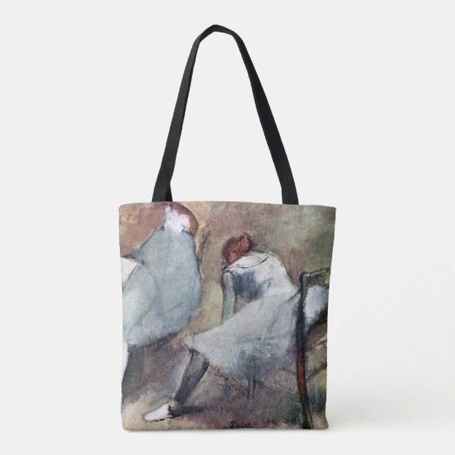 Bolsa Tote Dançarinos Amarrando Seus Calçados, Edgar Degas (Verso)