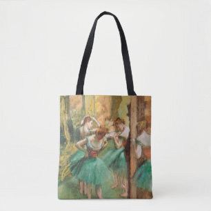 Bolsa Tote Dançarinos, rosa e verde por Edgar Degas