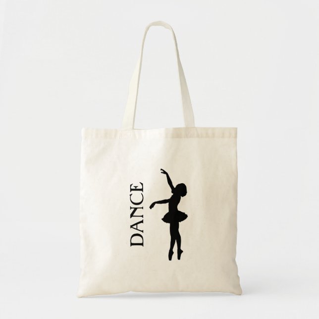 Bolsa Tote Dance Typografia com Ballerina Silhouette (Frente)