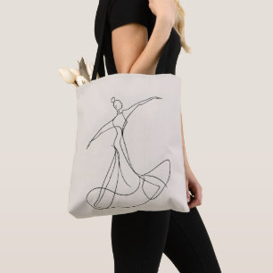 Bolsa Tote Dancer Line Art