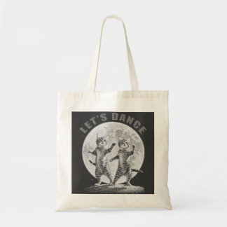 Bolsa Tote dancing cats-2-BW
