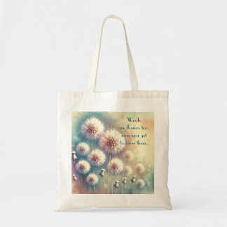 Bolsa Tote Dandelion Blowball & Quote
