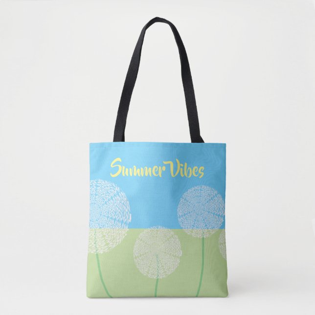 Bolsa Tote Dandelion de Arte Design Azul (Frente)